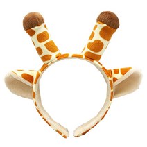 친절한마이쮸 동물 인생네컷 기린 모양 머리띠, 오렌지, 1개