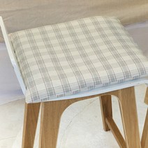 레브라이프 멜란 워싱 체크 방석 커버, 베이지