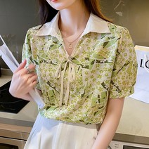 페이퍼먼츠 미니플라워 쉬폰 오피스 여름 블라우스 02258