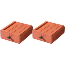 메종디망쉬 파스텔 블럭 간이 수납 서랍 2p, 오렌지, 1단