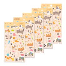 스튜디오에잇 젤리 리무버블 스티커, 심심해냥이, 5개