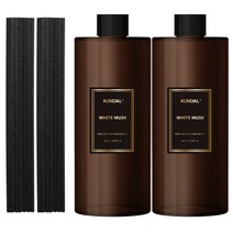 쿤달 퍼퓸 디퓨저 리필 500ml x 2p + 섬유스틱 14p 세트, 화이트머스크, 1세트