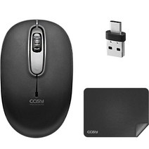 코시 C타입 USB 듀얼리시버 + 무선마우스 M4062WLMP + 패드 세트, 블랙