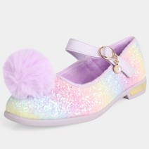 슈펜키즈 여아용 레인보우 폼폼 공주 플랫 구두 HPKWFC402G
