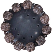 침향목 불교 염주 팔찌 평안, 황동 브라운, 1개