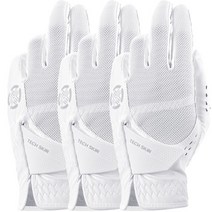 테크스킨 올 실리콘 골프장갑 왼손착용 3p, 화이트