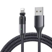 위드웍스 USB A타입-라이트닝 8핀 180도 각도조절 2.4A 고속 충전케이블, 2m, 그레이