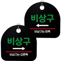 뭉키데코 고리형 안내표지판 2종 블랙 S8 세트, 1세트, S8_095(비상구 오른쪽, 비상구 왼쪽)