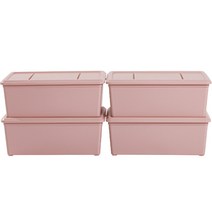 아이리스코리아 쁘띠 컬러 팬트리 리빙박스 NSTB-11 12L, 4개, 파스텔 핑크
