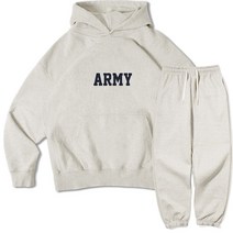 이지스튜디오 ARMY 더블 코튼 후드 + 팬츠 오버핏 세트