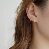디아더컬러 여성용 925 미니 큐빅 레이어드 귀걸이 스퀘어큐빅
