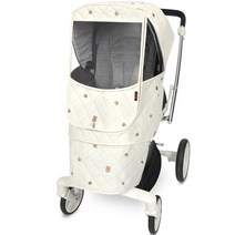 마니또 멜란지 자수 패딩 베타커버, 크림 테디베어, 1개