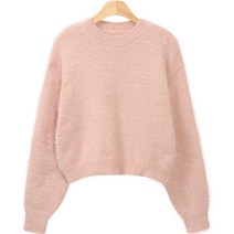 레몬소울 여성용 비로피 라운드 퍼 니트티