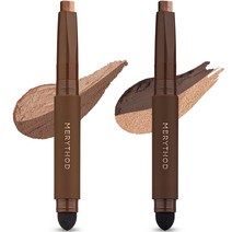 메리쏘드 투톤 섀도우 0.9g x 2종 세트, 1세트, 골든헤이즐, 러즈틱브라운