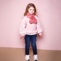 젤리스푼 아동용 멋진 레터링 워싱 기모 데님팬츠