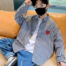 남아용 꼼므 체크 셔츠 CCV57BSH363