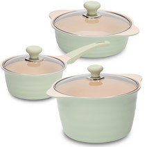 OSLO 인덕션 허브 냄비세트 3종, 편수냄비 18cm + 전골냄비 22cm + 곰솥냄비 26cm, 혼합색상