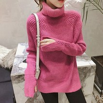 페이퍼먼츠 여성용 터틀넥 풀오버 컬러 긴팔 니트 03083