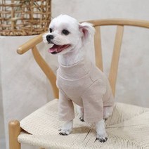 뽀랩 반려동물 소프트 폴라티셔츠, 베이지