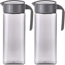 리본제이 눕혀서 보관하는 트라이탄 네모 물병 2p, 2100ml, 그레이