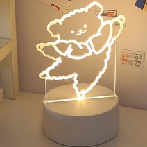 쿼르디 LED 아크릴 3D 무드등 USB형, 댄싱 베어