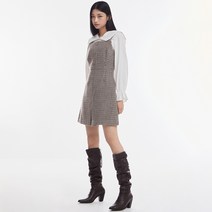 미쏘 스퀘어넥 맞주름 미니 원피스