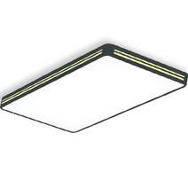 가온엘이디 타워 LED 거실등 2등 60W, 블랙(천장등), 전구색(조명)