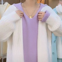 페이퍼먼츠 후드넥 컬러풀 긴팔 슬림핏 롱 원피스 02864