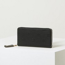 닥스 RELIEF DD패턴 꼬임 참장식 포인트 소가죽 지퍼 장지갑
