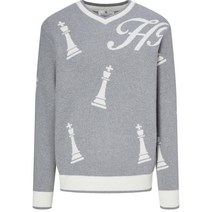 헤지스골프 BRITISH CLASSIC 소프트 체스패턴 V넥 스웨터