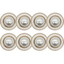 고급 큐빅 진주 보석 테진주 단추 18mm, 8개, 골드화이트