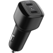 75W USB PD C타입 PPS 2포트 차량용 초고속 충전기, PC2200, 블랙