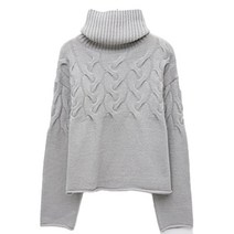 탱커스 여성용 폴라넥 꽈배기 포인트 긴팔 니트 TU4KP028L0