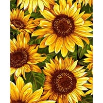 케이엠엘리홀딩스 3D 해바라기향연1 AB + 원형 보석십자수 DIY 키트 40 x 50 cm, 혼합색상, 1세트