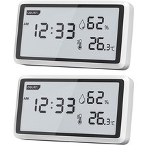 제이오 디지털 무선 탁상 온습도계, 화이트, 2개