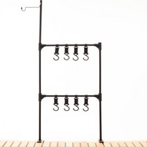 참리빙 인디언행어 휴대용 알루미늄 폴딩 행어 L, 2단, 블랙