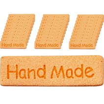 큐트 폰트 파스텔 영문 핸드메이드 레터링 DIY 소품 만들기 가죽 라벨 100g, 오렌지, 100개