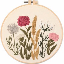위즈앤위즈 누구나 DIY 프랑스자수 패키지 20cm, 1세트, 흩날리는 꽃 03