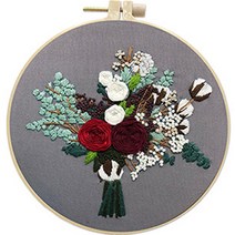 위즈앤위즈 누구나 DIY 프랑스자수 패키지 20cm, 꽃다발 02, 1세트