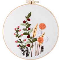 위즈앤위즈 누구나 DIY 프랑스자수 패키지 20cm, 길가의 핀꽃 01, 1세트