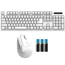 QSENN 무선 버티컬 마우스 + 키보드 + 키스킨 세트, 화이트(마우스, 키보드), MK310 Wireless Combo, 일반형