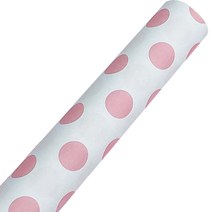 마켓감성 도트 땡땡이 포장지, 20매, 화이트핑크