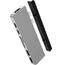 하이퍼 드라이버 듀오 허브 USB C 타입 7in2 도킹 스테이션 HD28C-SI, 실버