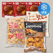 오뗄 홈파티 핫도그 + 순살치킨 + 가라아게 + 함박스테이크 3개 세트 2890g (냉동), 1세트