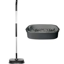 후아즘 무선 충전 각도조절 물걸레 청소기 + 세척 탈수통 세트 WC-1500, 블랙