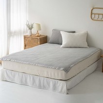 롤베이비 피그먼트 줄누비 유아 침대 착한패드, 연그레이, 1개