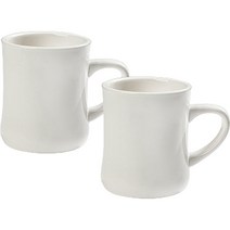시라쿠스 백지 오목 머그컵, 화이트, 2개