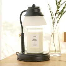 에인디 타이머 캔들워머 + 소이캔들 370g 세트 화이트웨딩, 블랙(캔들워머)