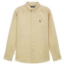 헤지스 남성용 버튼다운 린넨 긴팔 캐주얼 셔츠 HZSH3B302I2