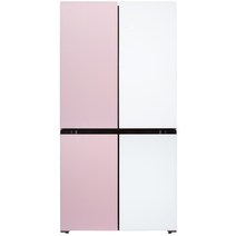 클라윈드 파스텔 양문형 냉장고 566L 방문설치, 화이트 + 핑크, KRNF560PPS1